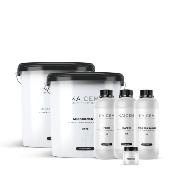 Kit 20 m2 · Paredes de cocina con juntas Microcemento