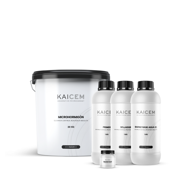 Kit 20 m2 · Paredes lisas Microhormigón